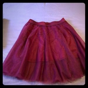 Burgundy tulle skirt